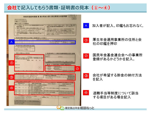 職場の記入